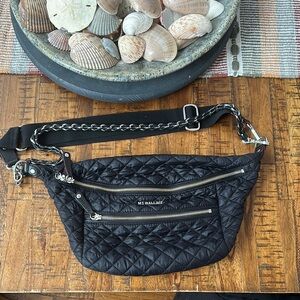 MZ Wallace Black Quilted Crossbody Bag